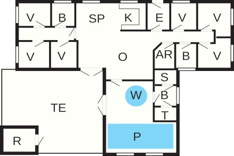 Luxe vakantieverblijf vlakbij het strand - Plattegrond