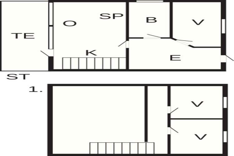 Mooi herenhuis aan het strand - Plattegrond