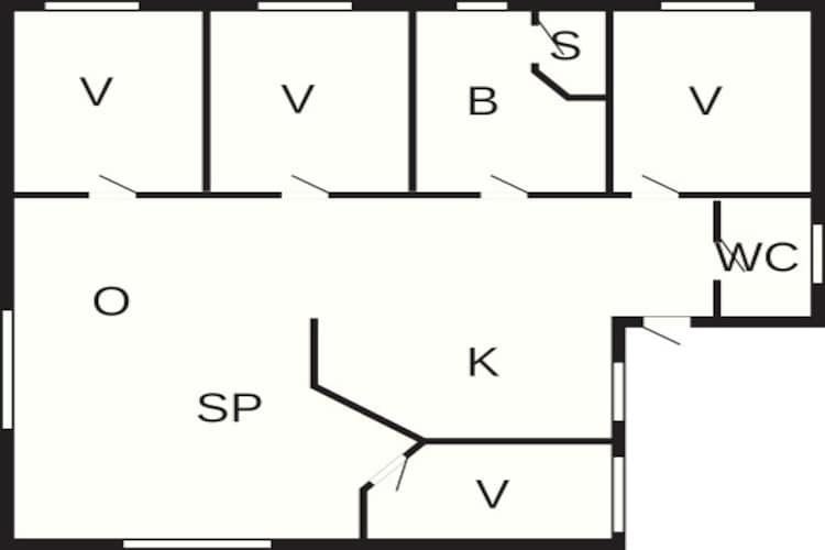 Licht zomerhuisje vlakbij de zee - Plattegrond