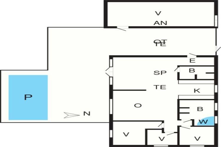 10 persoons vakantie huis in Væggerløse-Plattegrond
