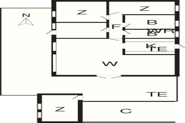 Familieverblijf aan het strand - Plattegrond