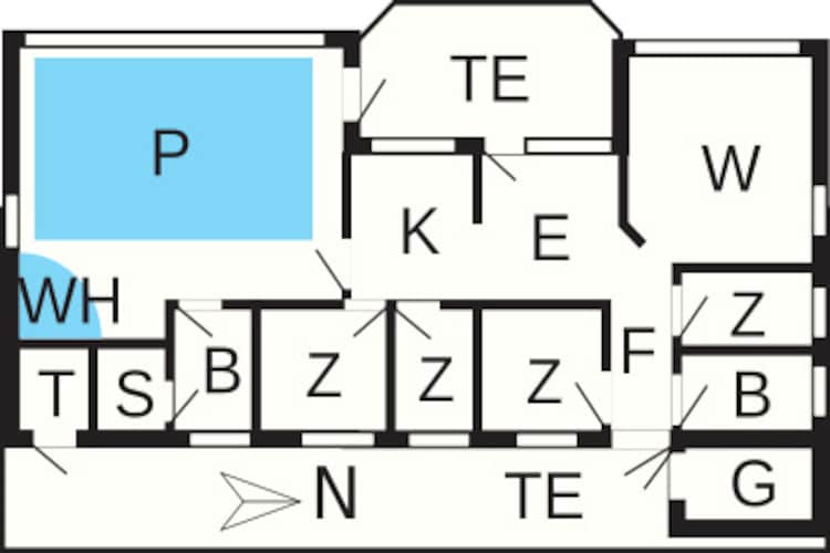 Luxe poolhouse in Lonstrup - Plattegrond