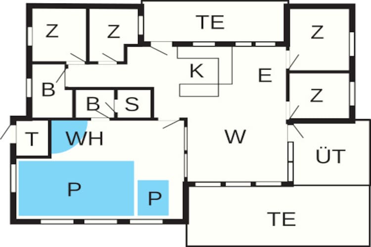 Luxe vakantieverblijf met zwembad - Plattegrond