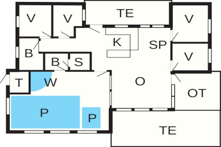 Luxe vakantieverblijf met zwembad - Plattegrond