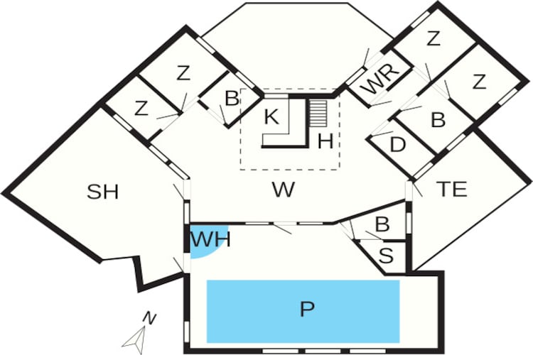 Maison de vacances pour 12 a Ringkøbing-By Traum-Plan d'étage