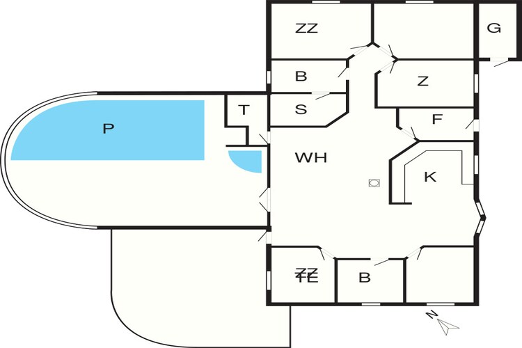 10 persoons vakantie huis in Humble-Plattegrond