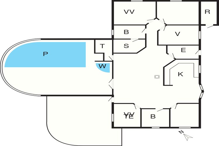 10 persoons vakantie huis in Humble-Plattegrond