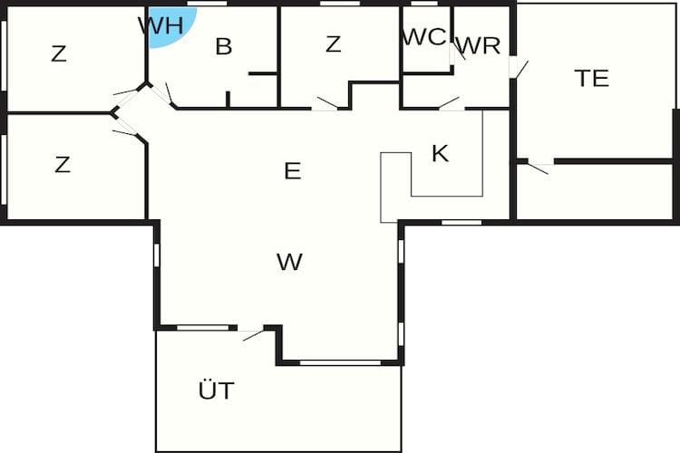 Schilderachtig toevluchtsoord in Rabjerg -- By Traum Ferienwohnungen-Plattegrond