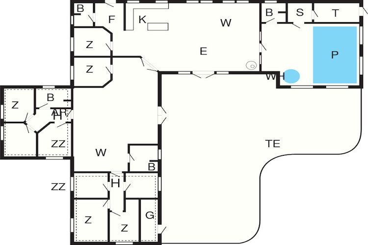 Luxe retraite met zwembad aan zee - Plattegrond