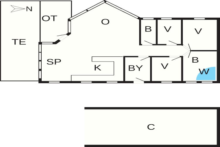 8 persoons vakantie huis in Spøttrup-Plattegrond