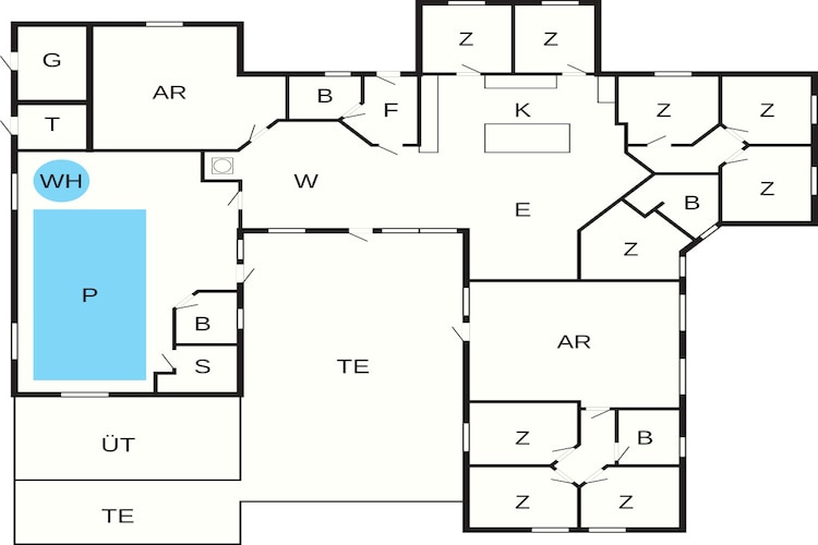 Luxe zwembadvilla Marielyst -- By Traum Ferienwohnungen-Plattegrond