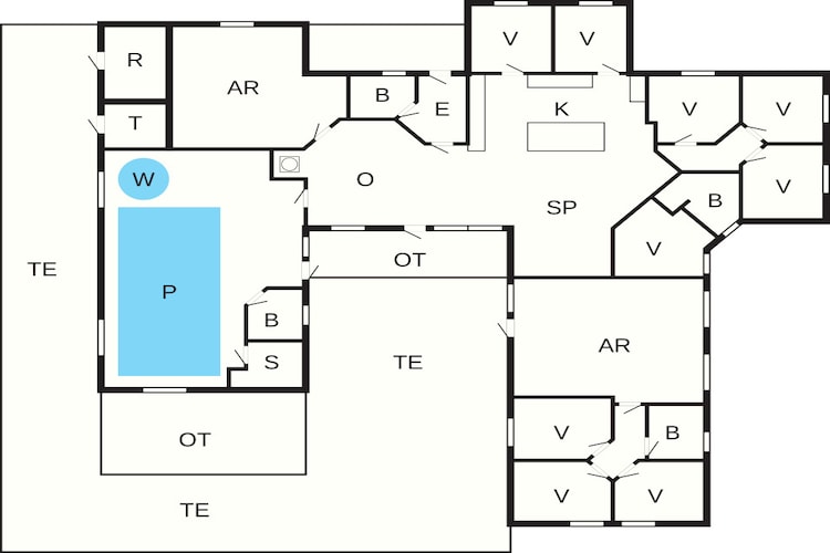 Luxe vakantieverblijf met zwembad - Plattegrond