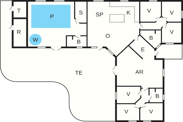 Maison de vacances pour 16 a Løkken-By Traum - Plan
