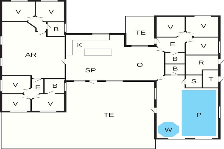Luxe vakantieverblijf met zwembad - Plattegrond
