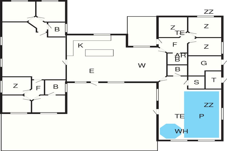 Luxe vakantieverblijf met zwembad - Plattegrond