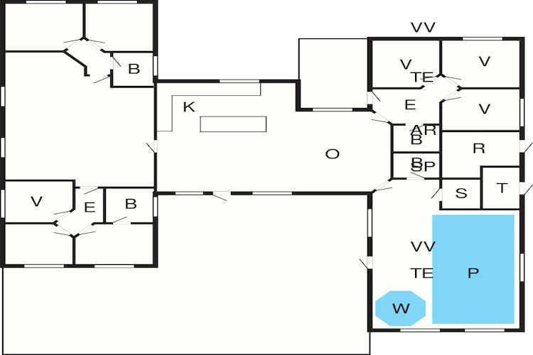Luxe vakantieverblijf met zwembad - Plattegrond