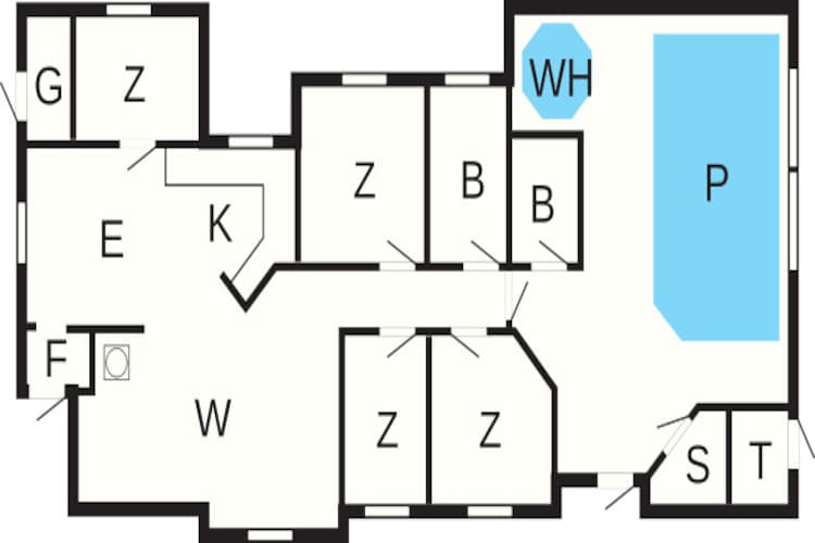 Afgelegen oase met zwembad - Plattegrond