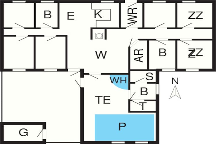 Luxe zwembadhuis in Vester Husby -- By Traum Ferienwohnungen-Plattegrond
