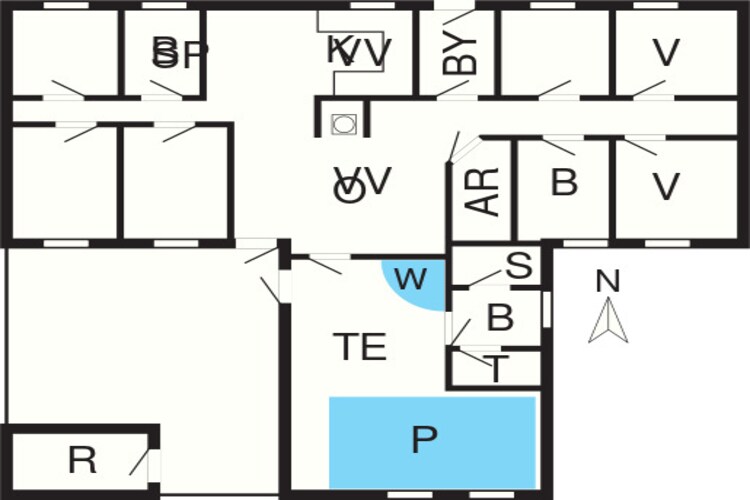 Luxe zwembadhuis in Vester Husby -- By Traum Ferienwohnungen-Plattegrond