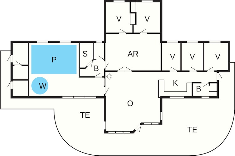 14 persoons vakantie huis in Ebeltoft-Plattegrond