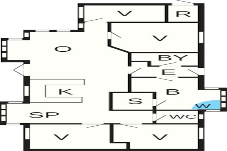 Modern cederhouten huisje vlak bij het strand - Plattegrond
