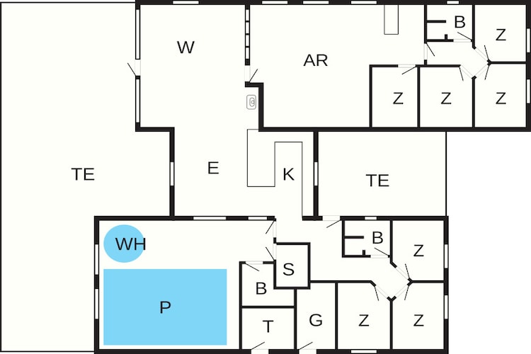 Luxe zwembadvilla in Lohals -- By Traum Ferienwohnungen-Plattegrond