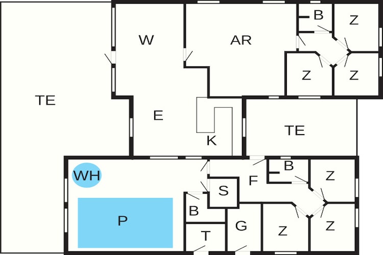 Luxe zwembad retraite in Nordborg -- By Traum Ferienwohnungen-Plattegrond