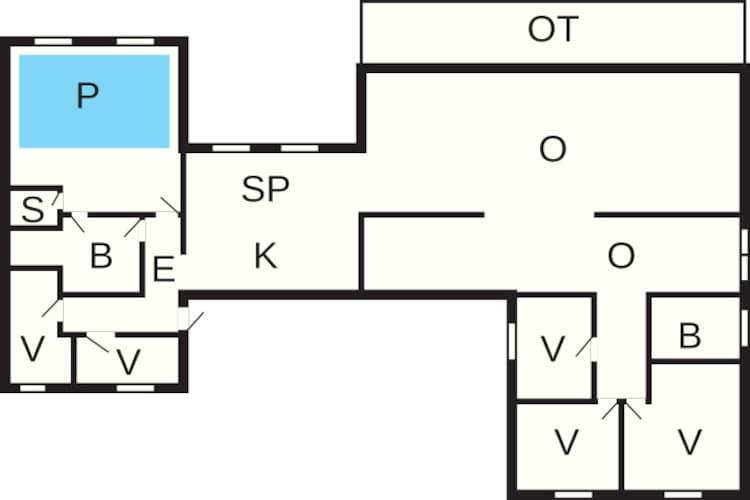 Luxe strandhuis met zwembad-Plattegrond