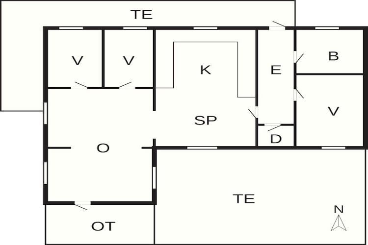 Rustiek toevluchtsoord met uitzicht - Plattegrond
