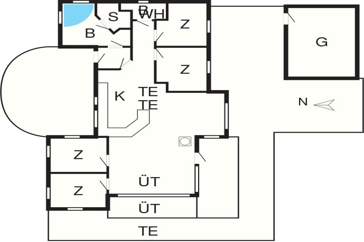 Gezellig strandhuis met spa - Plattegrond