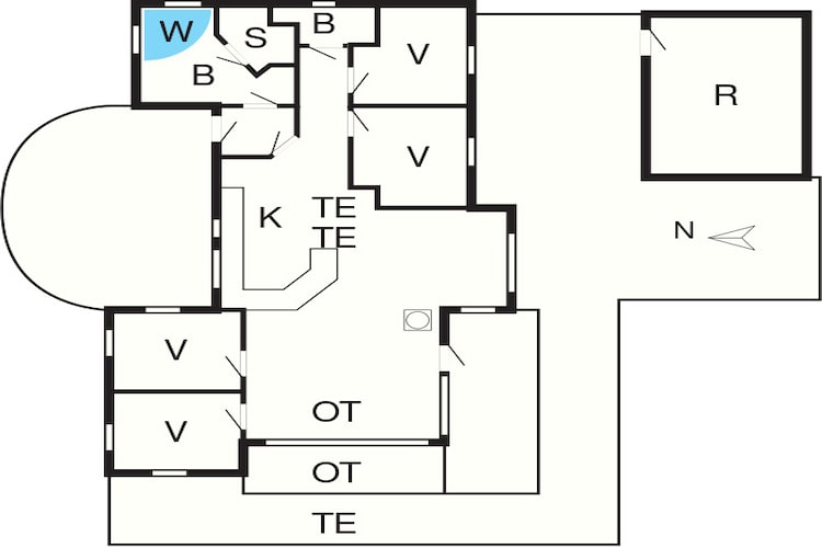 Gezellig strandhuis met spa - Plattegrond