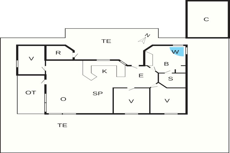 Afgelegen paradijs in Thorup -- By Traum Ferienwohnungen-Plattegrond