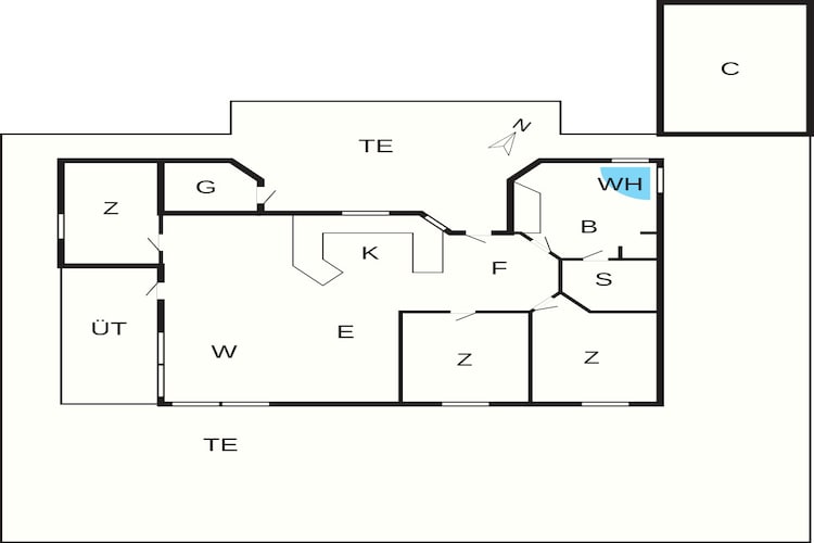 Afgelegen paradijs in Thorup -- By Traum Ferienwohnungen-Plattegrond