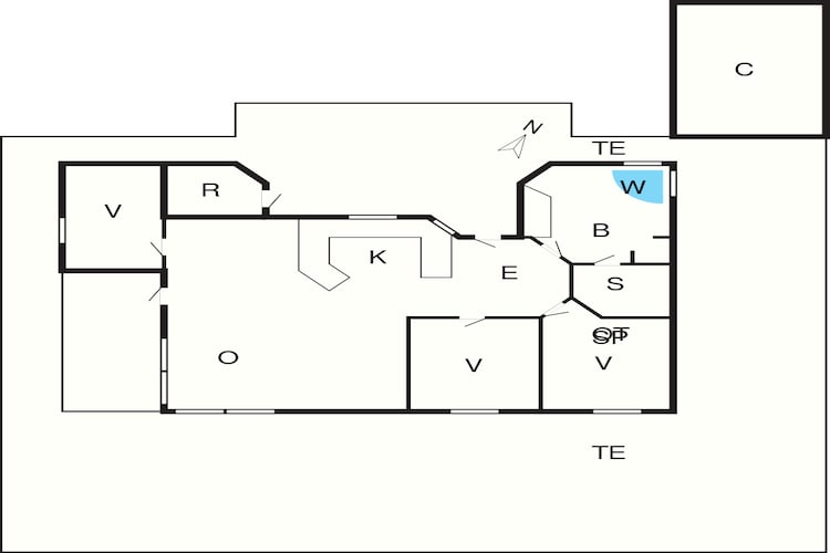 Afgelegen toevluchtsoord in Thorup - Plattegrond