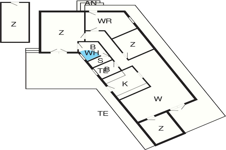 Spannend huisje aan zee - Plattegrond
