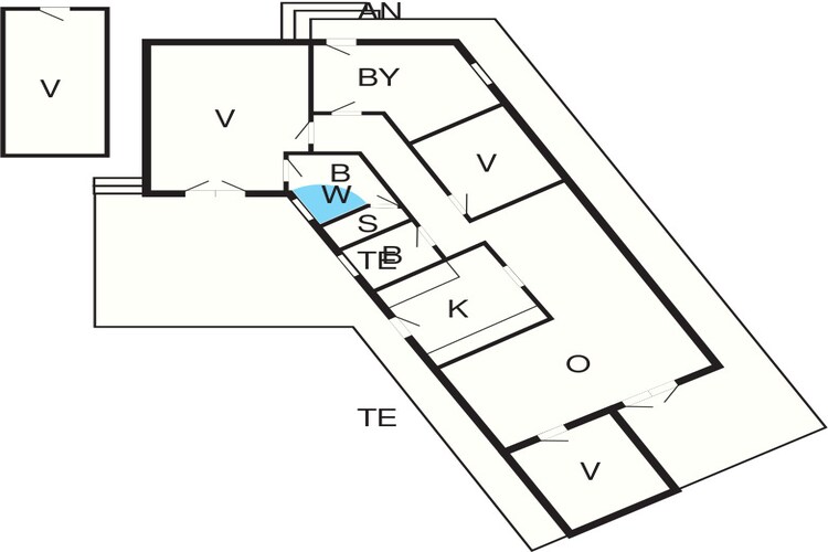Spannend huisje aan zee - Plattegrond