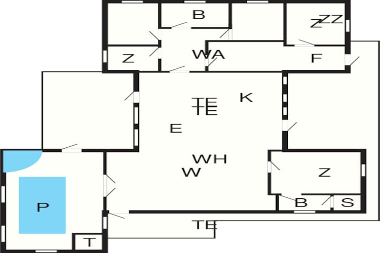 Zwembadparadijs in Helberskov - Plattegrond