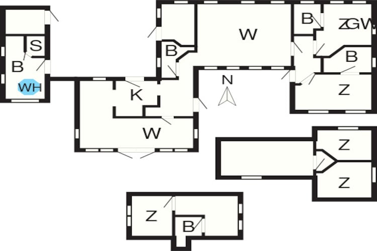10 persoons vakantie huis in Blåvand-Plattegrond