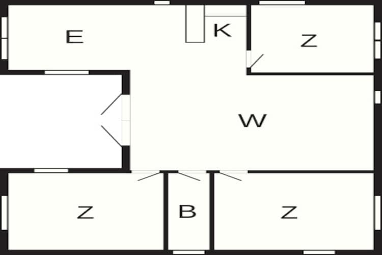 Familiehuisje met terras en gazon - Plattegrond