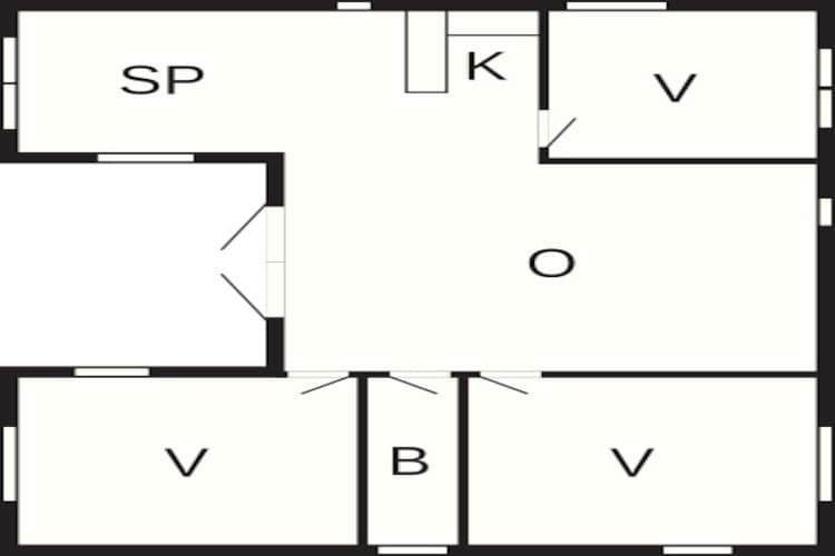 Familiehuisje met terras en gazon - Plattegrond
