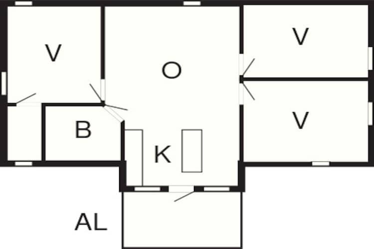 Maison de vacances pour 6 a kode-Plan d'étage