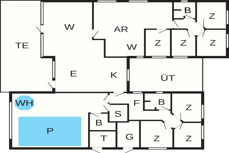 Luxe zwembad retraite in Blavand -- By Traum Ferienwohnungen-Plattegrond