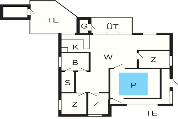 Verblijf aan zee met zwembad - Plattegrond