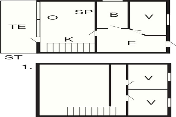 Gezellig strandhuis in Blavand -- By Traum Ferienwohnungen-Plattegrond