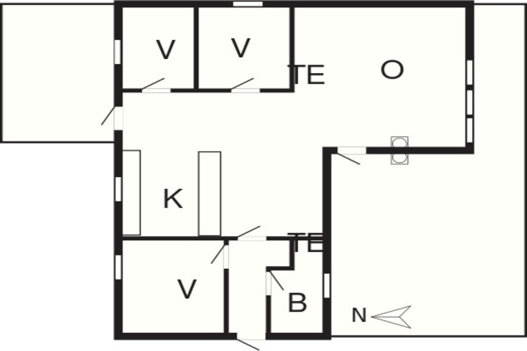 Ruime huisje in dennenbos -- By Traum Ferienwohnungen-Plattegrond