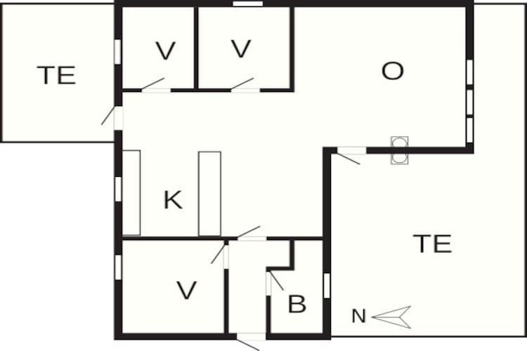 Ruime huisje in dennenbos -- By Traum Ferienwohnungen-Plattegrond