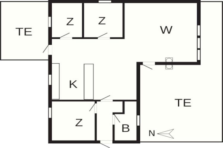 Ruime huisje in dennenbos -- By Traum Ferienwohnungen-Plattegrond