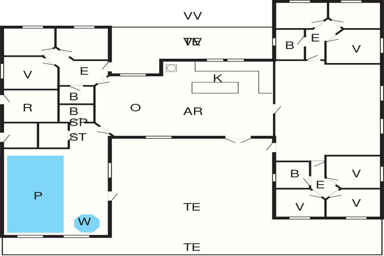 24 Personen Ferienhaus in Glesborg-Grundriss
