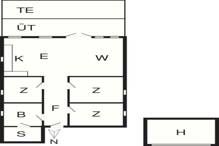 Rustig toevluchtsoord in Toftum -- By Traum Ferienwohnungen-Plattegrond