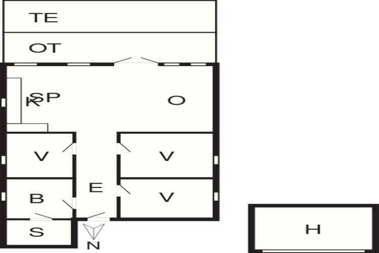 Rustig toevluchtsoord in Toftum -- By Traum Ferienwohnungen-Plattegrond